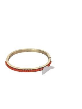 Charming Charlie Orange Gold Stone Bangle Bracelet